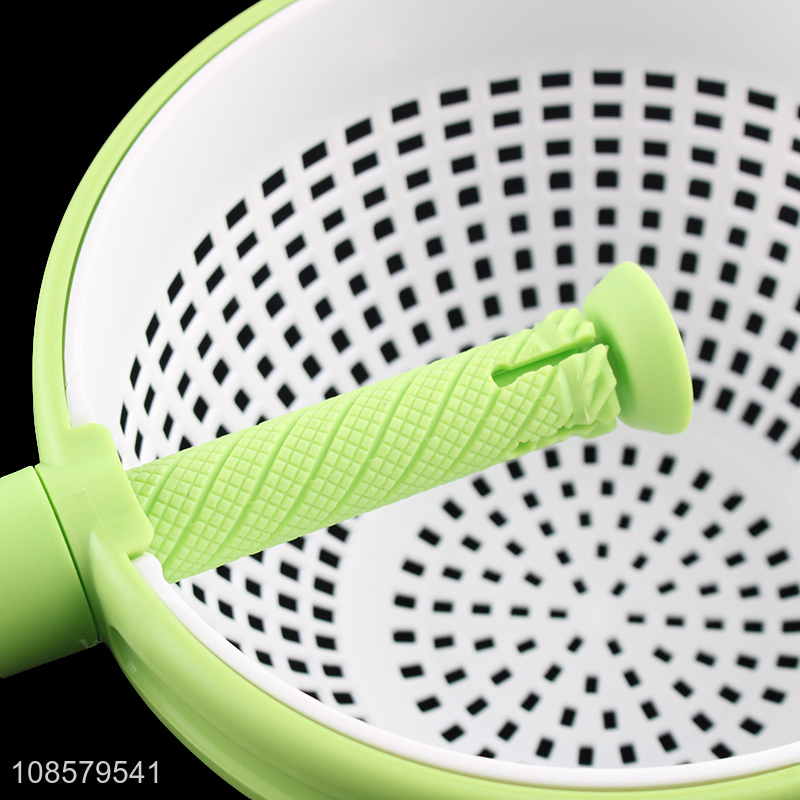 Wholesale plastic spinning colander vegetable fruit drain basket