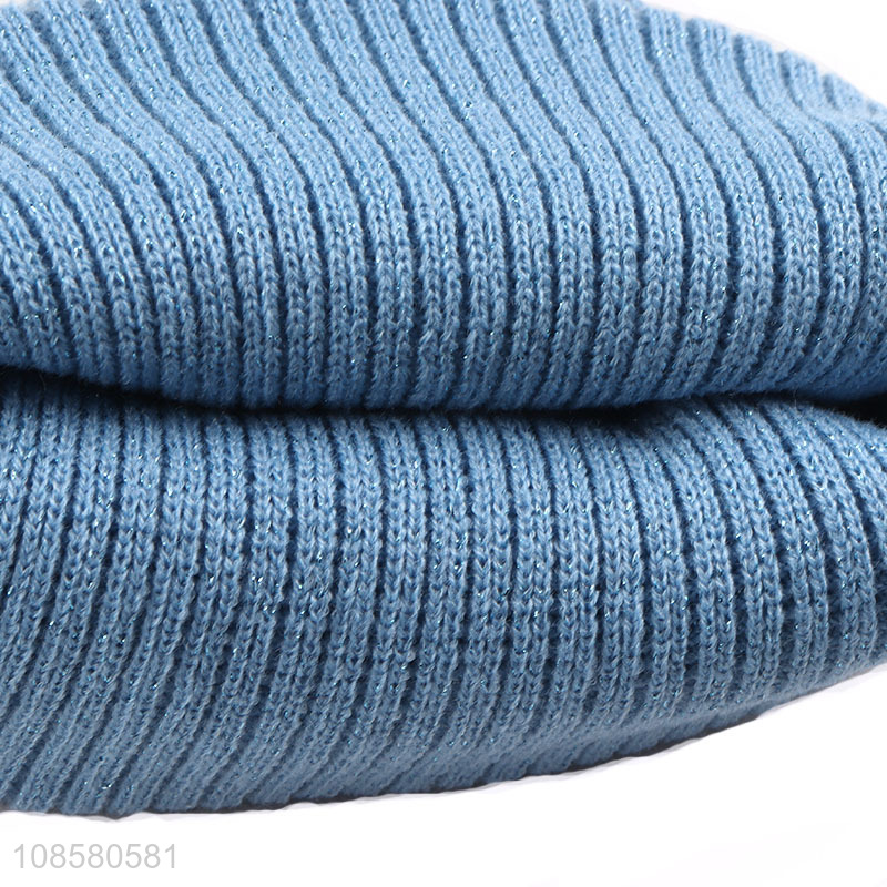 High quality plain knitted beanie hat winter cap for kids