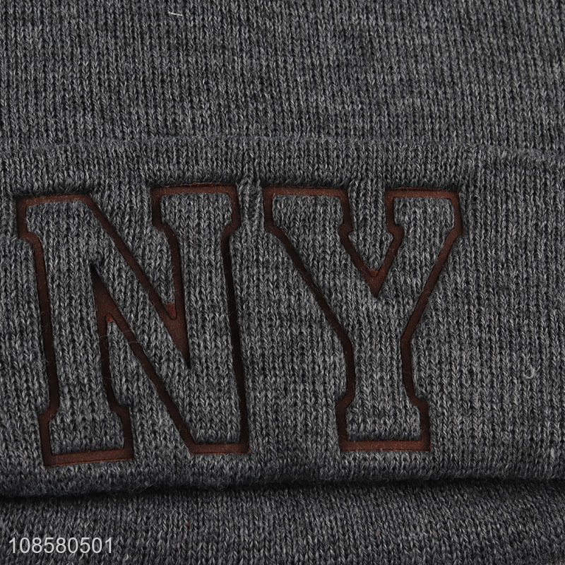 Wholesale men women winter cap acrylic knitted beanie hat