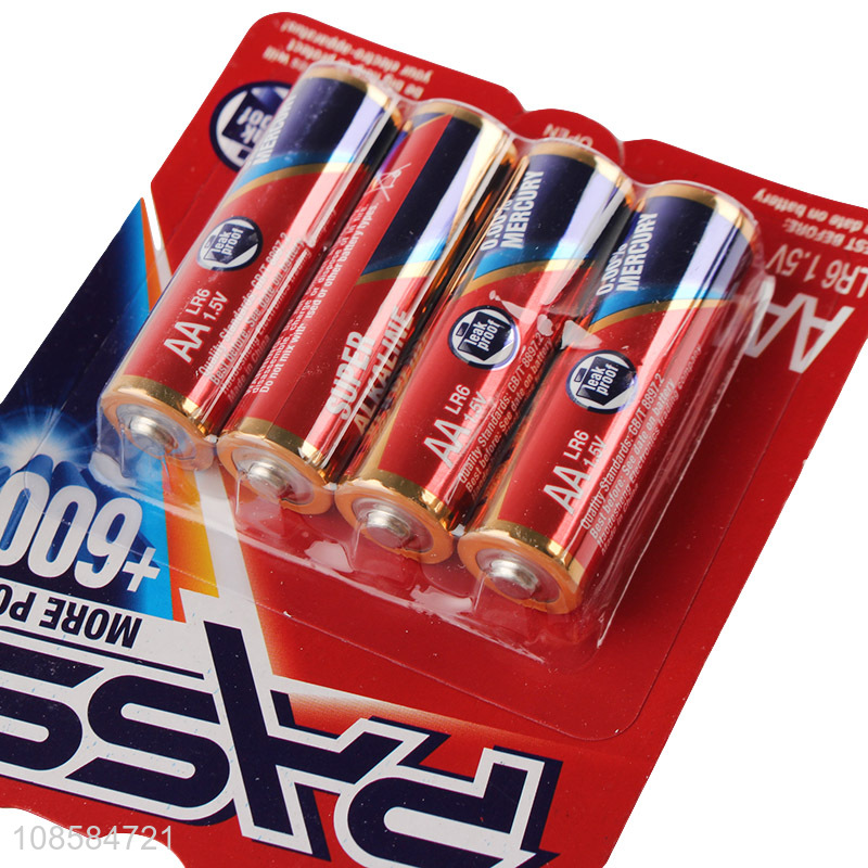 Factory supply 4 pieces 1.5V AA alkaline zinc-manganese battery