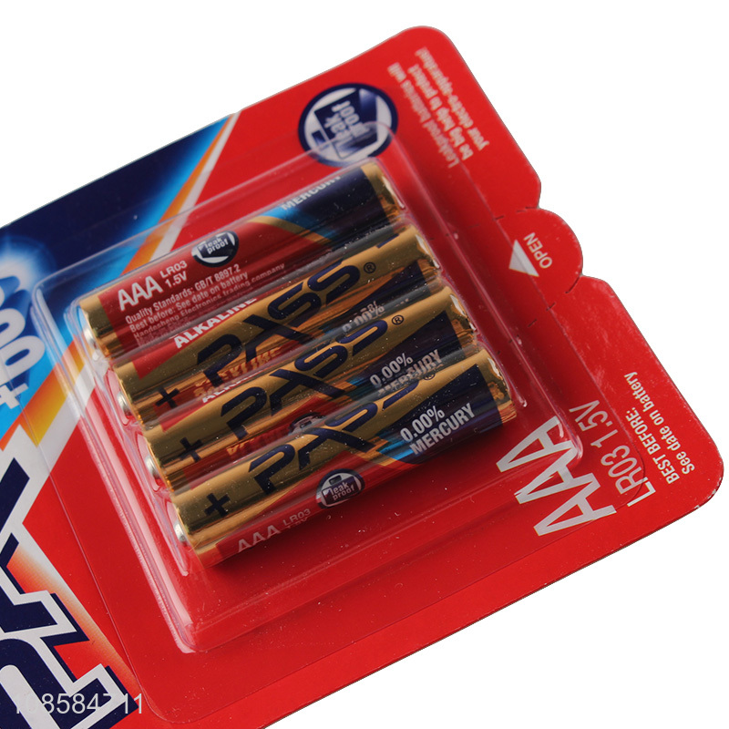 China imports 4 pieces 1.5V AAA alkaline zinc-manganese battery