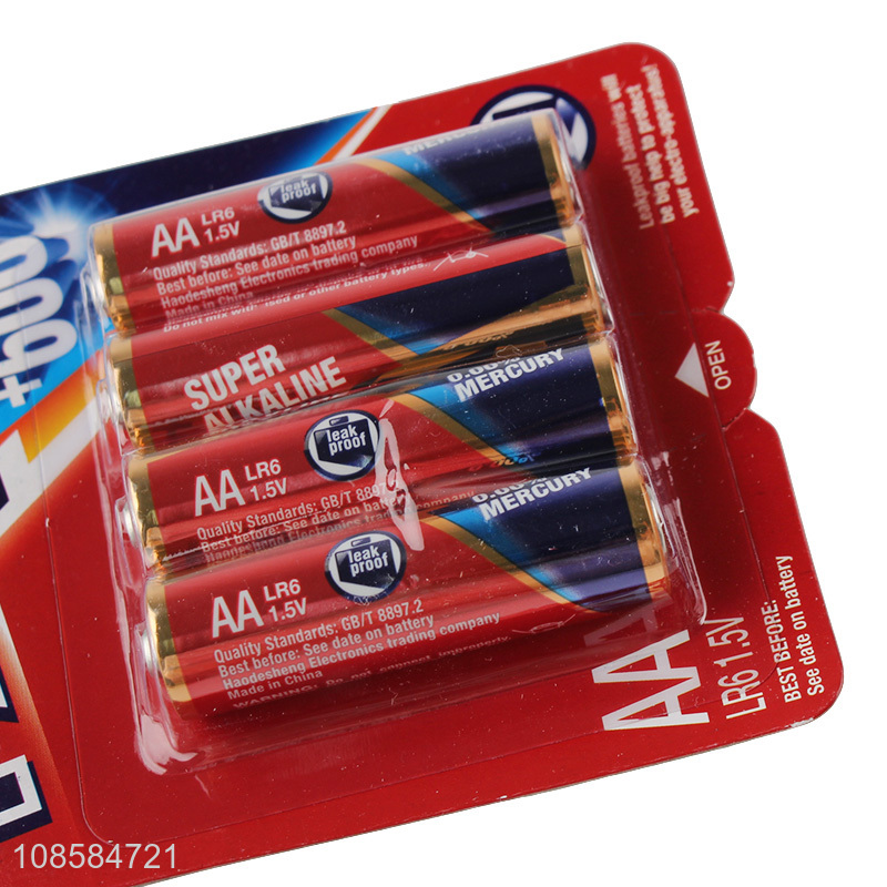 Factory supply 4 pieces 1.5V AA alkaline zinc-manganese battery