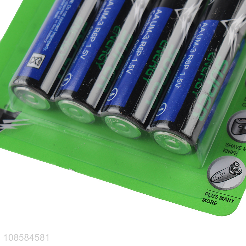 Good quality 4 pieces 1.5V AA carbon-zinc batteries