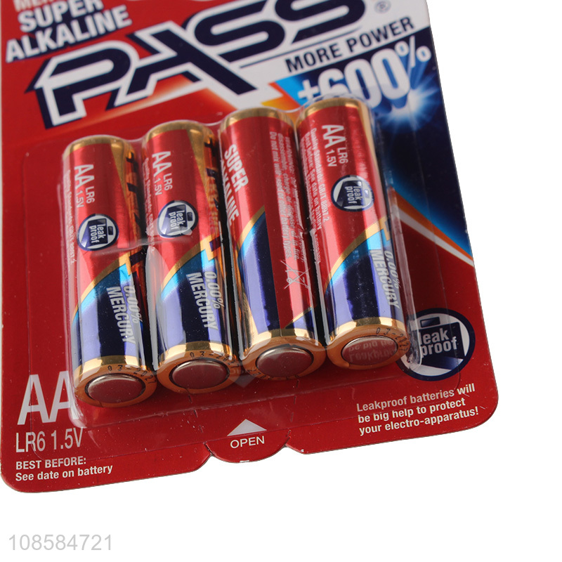 Factory supply 4 pieces 1.5V AA alkaline zinc-manganese battery