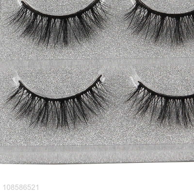 New arrival 3 pairs 6D reusable false eyelashes for women girls