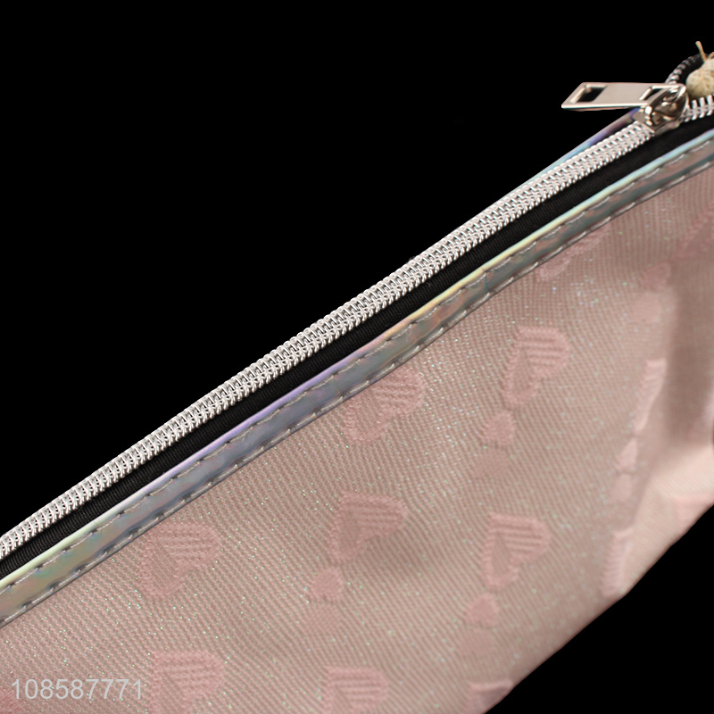 Best selling heart pattern makeup bag cosmetic bag with zipper