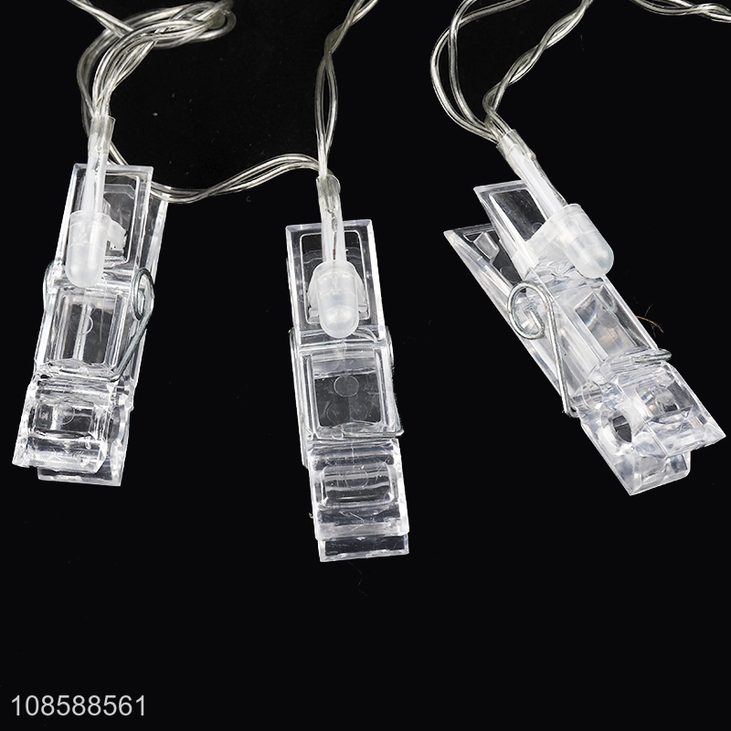 Wholesale AA battery operated clear photo clip led string light for hanging photos