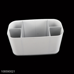 Factory supply 3-compartment plastic storage box desktop pen holder