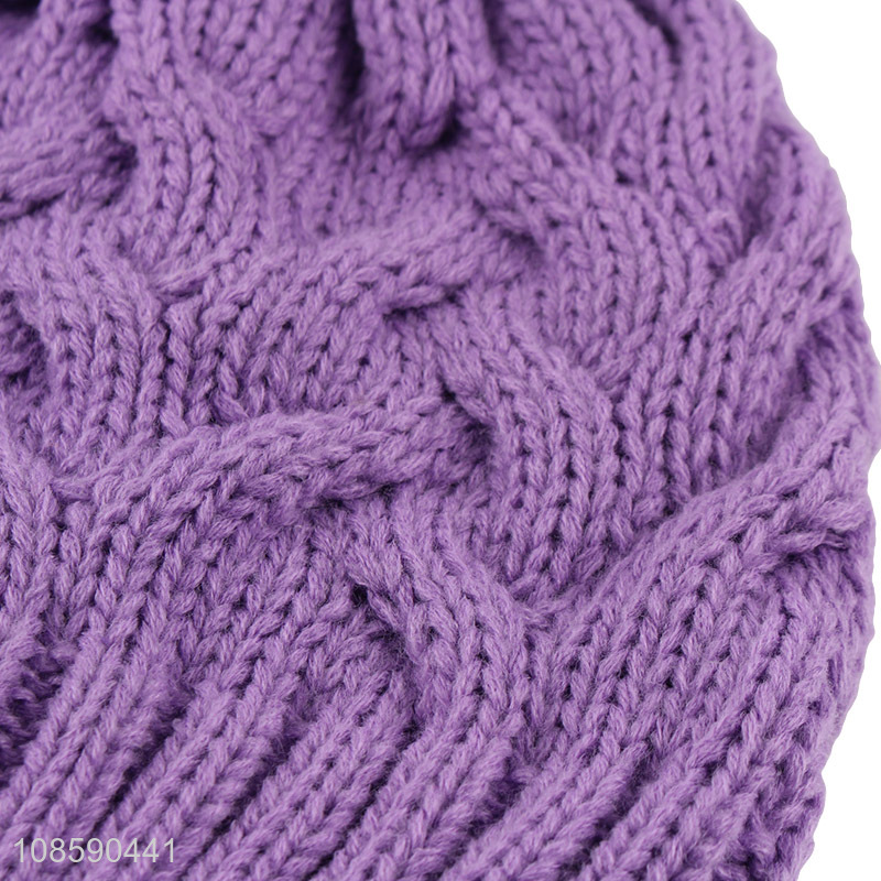 Best quality outdoor winter warm cuffed beanie hat for women