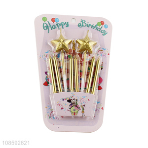 Wholesale birthday party cake candles metallic birthday candles