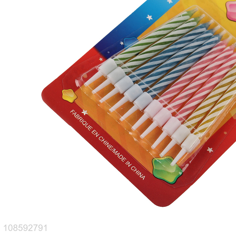 Online wholesale 10pcs spiral birthday candles spiral cake candles