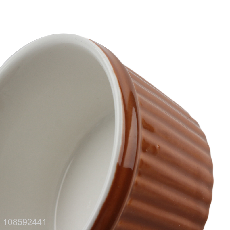 Online wholesale oven safe ceramic souffle bowl ramekin