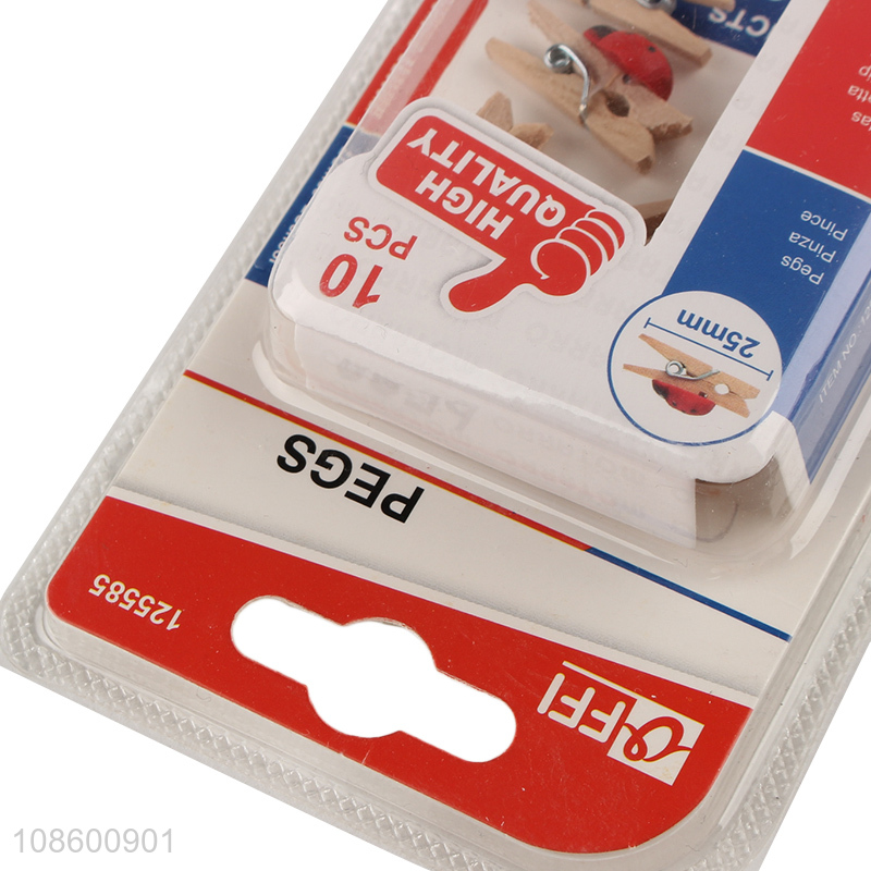 Wholesale 10pcs cute beetle wooden clips cartoon photo clips