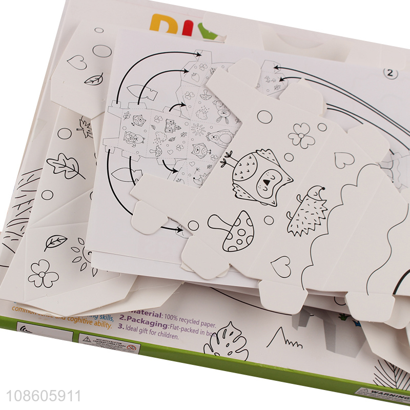 Wholesale DIY grafiti puzzle sheep model toy cardboard puzzle