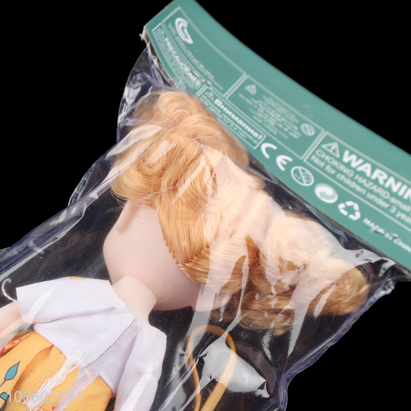 Hot selling 6 inch 12 joints solid body 3D eyes doll toy set for kids