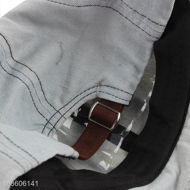 Factory price cartoon bear patch denim baseball cap for children