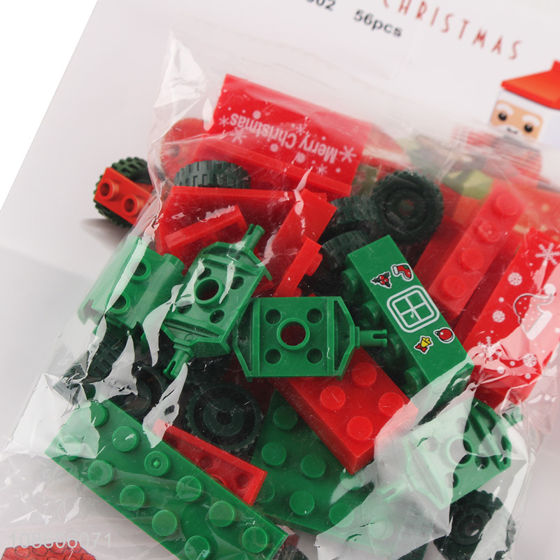 Wholesale 56pcs miniature particle assembled Christmas train building blocks toy