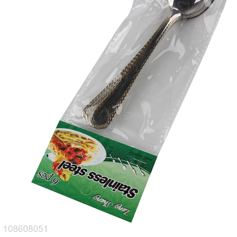 Good selling stainless steel 6pieces spoon for dinnerware
