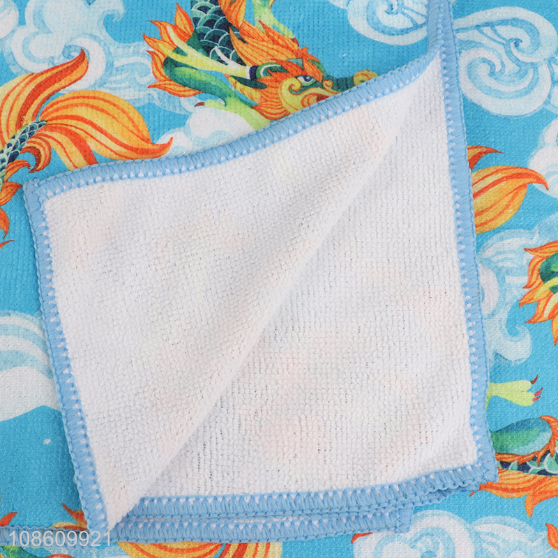 Wholesale printed absorbent microfiber dish drying mat and dishcloth set