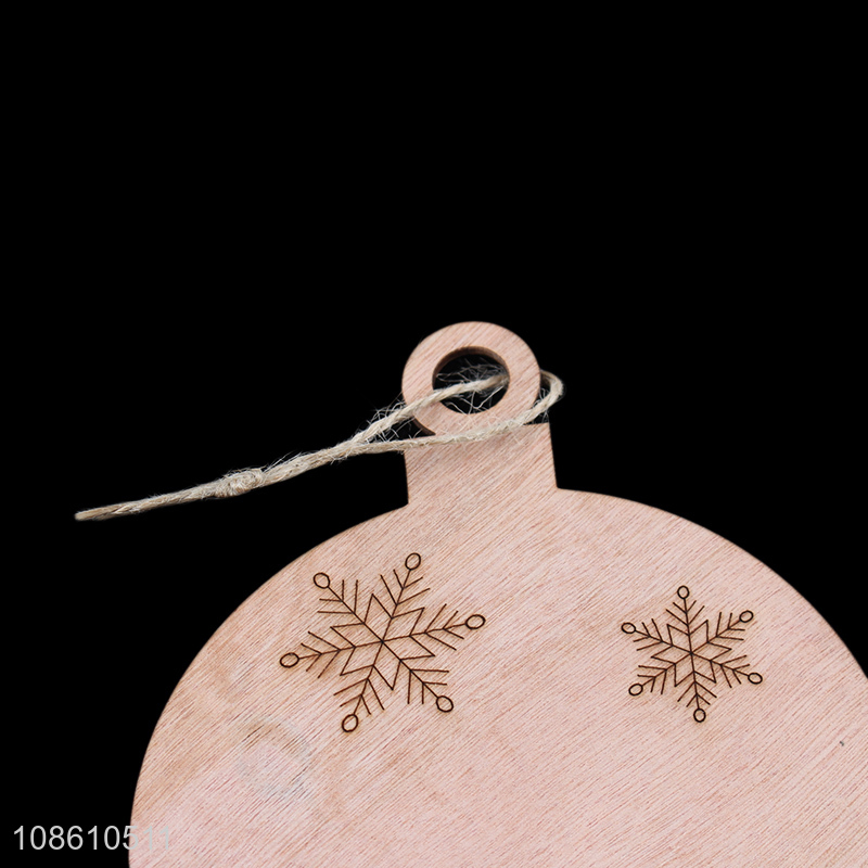 China products round wooden christmas hanging ornaments for decoration