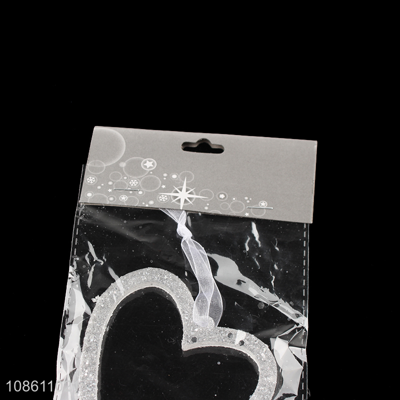 Top selling heart shape christmas hanging ornaments decoration