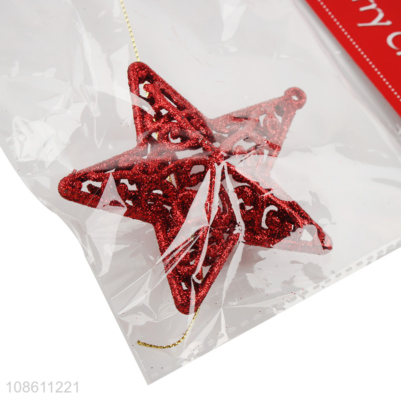 Low price star shape xmas tree hanging ornaments decoration for Christmas