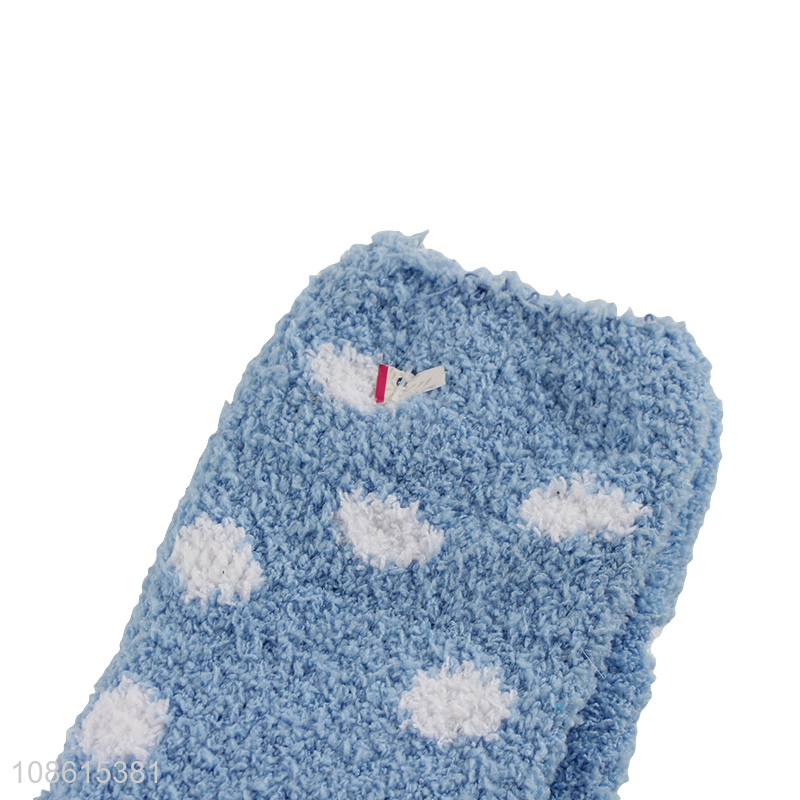 Latest design cute girls fleece half socks winter socks