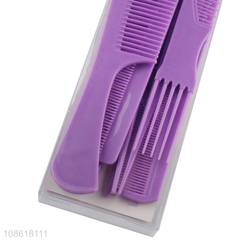 Hot selling 8pcs plastic comb set hairdressing combs hairstyling combs