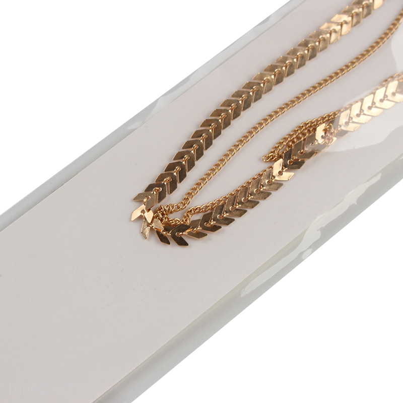 Yiwu factory fashion jewelry fishbone necklace for decoration