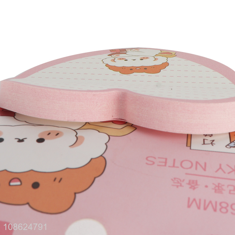 Hot selling 70 sheets heart shaped sticky notes post-it notes