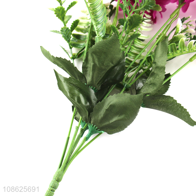 Good quality 6 branch chrysanthemum decorative plastic flowers