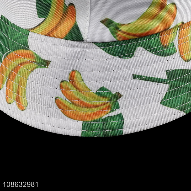 Hot products banana pattern beach hat bucket hat for outdoor