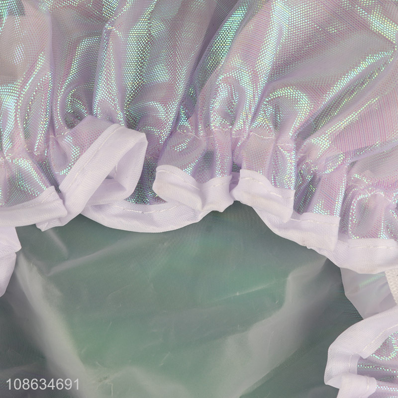 Wholesale reusable waterproof double-layered shower cap for women