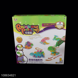 Wholesale Non-toxic DIY Rainbow Painting Dinosaur Key Chain Bag Pendant