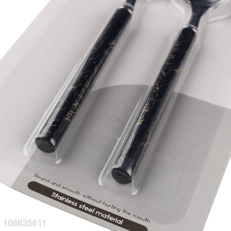 New product 2pcs stainless steel spoons metal dinner spoons