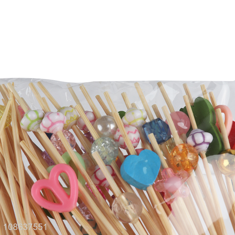 Good quality 50pcs bamboo fruit picks disposable party picks