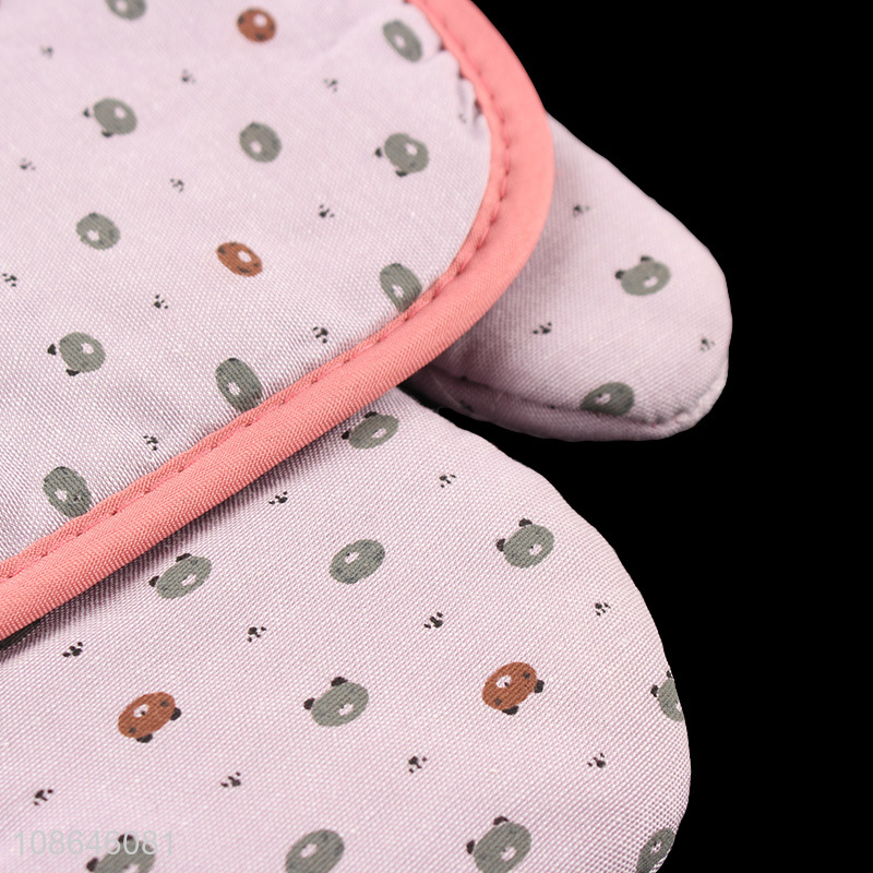 Wholesale cotton oven mitt and pot holder set cotton kitchen glove set