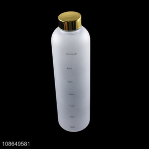 Wholesale 1000ml large capacity plastic sports water bottle with time marker