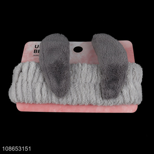 Hot selling soft plush makeup hair band shower spa headband