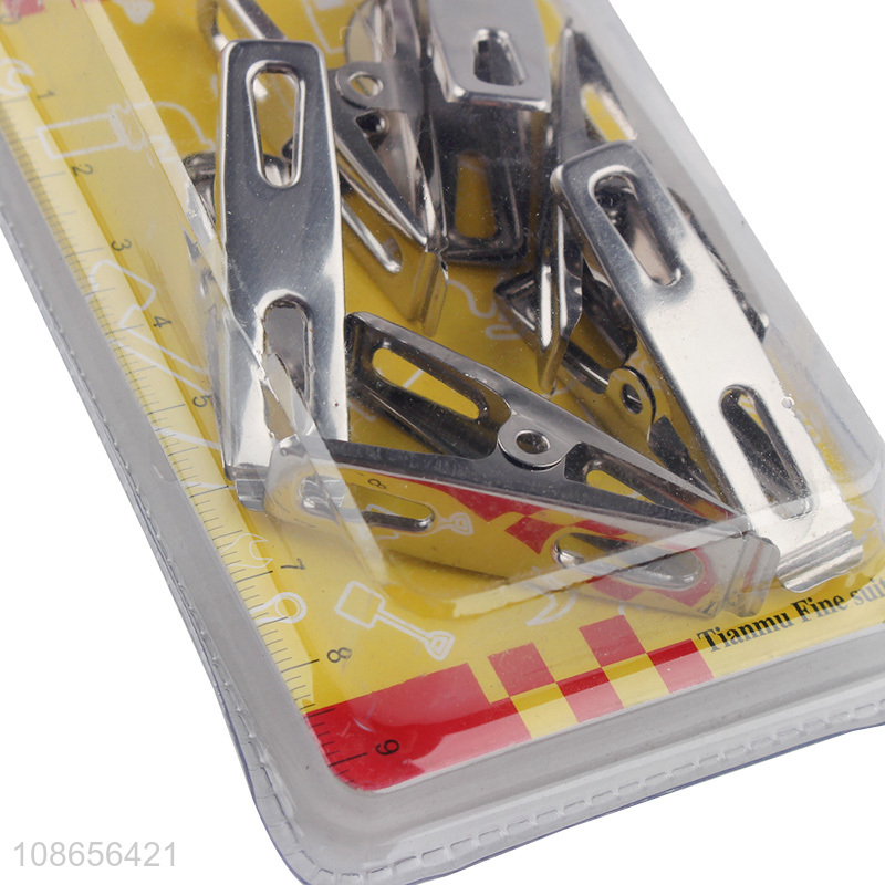 Hot selling stainless steel 6pcs file clips stationery clips wholesale