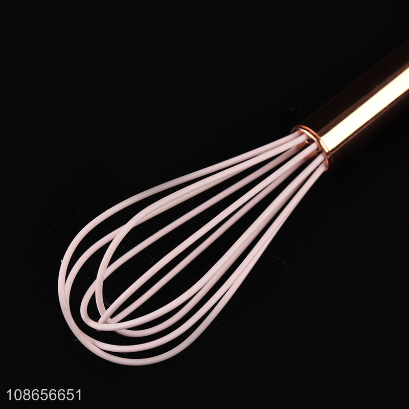 Good selling silicone handheld egg whisk with stainless steel handle