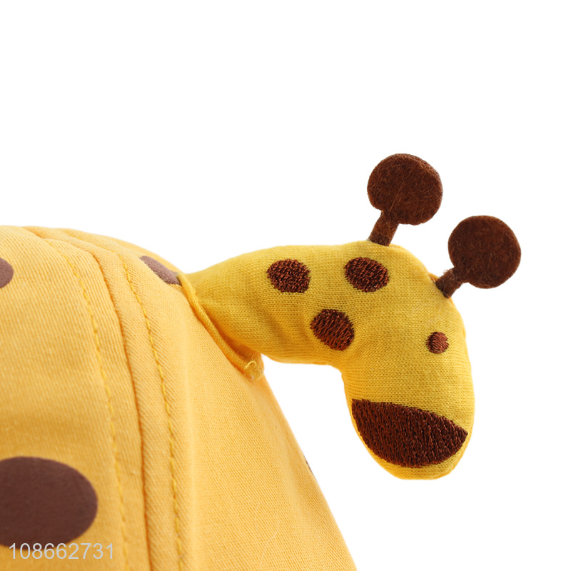 New product cute cartoon giraffe bucket hat sunhat for kids baby