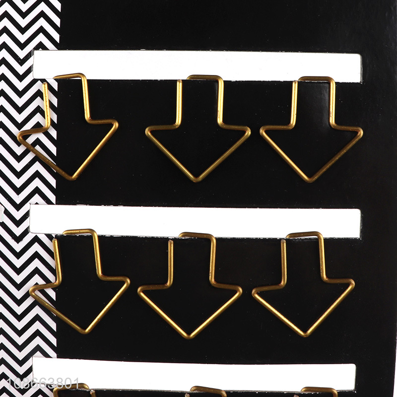 Low price metal 9pcs creative office paper clips for binding supplies