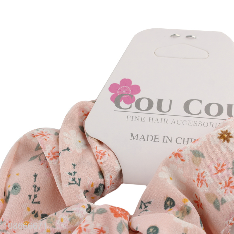 Best selling floral print elastic hair scrunchies hair bands