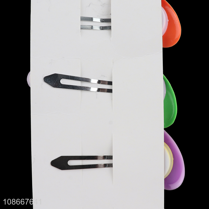 Yiwu market candy color heart shape girls hairpin hair clips for decoration