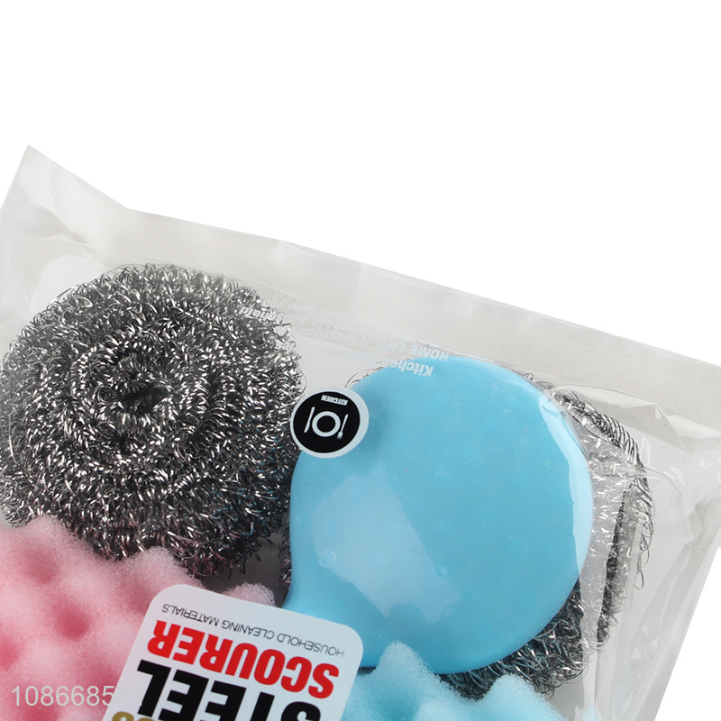 Hot items 4pcs kitchen cleaning kit cleaning sponge pot brush set