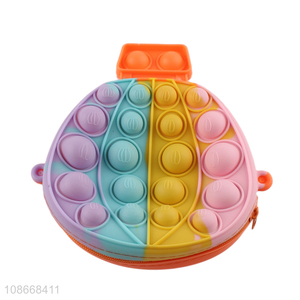 China products soft silicone push pop fidget coin purse wholesale