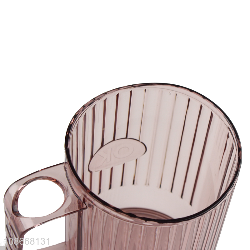 Hot selling plastic household water mug toothbrush cup with handle