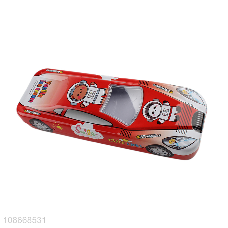 New arrival student stationery double layer cartoon car shape pencil box