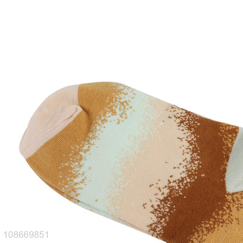 Hot selling women's crew socks gradient color spring summer socks